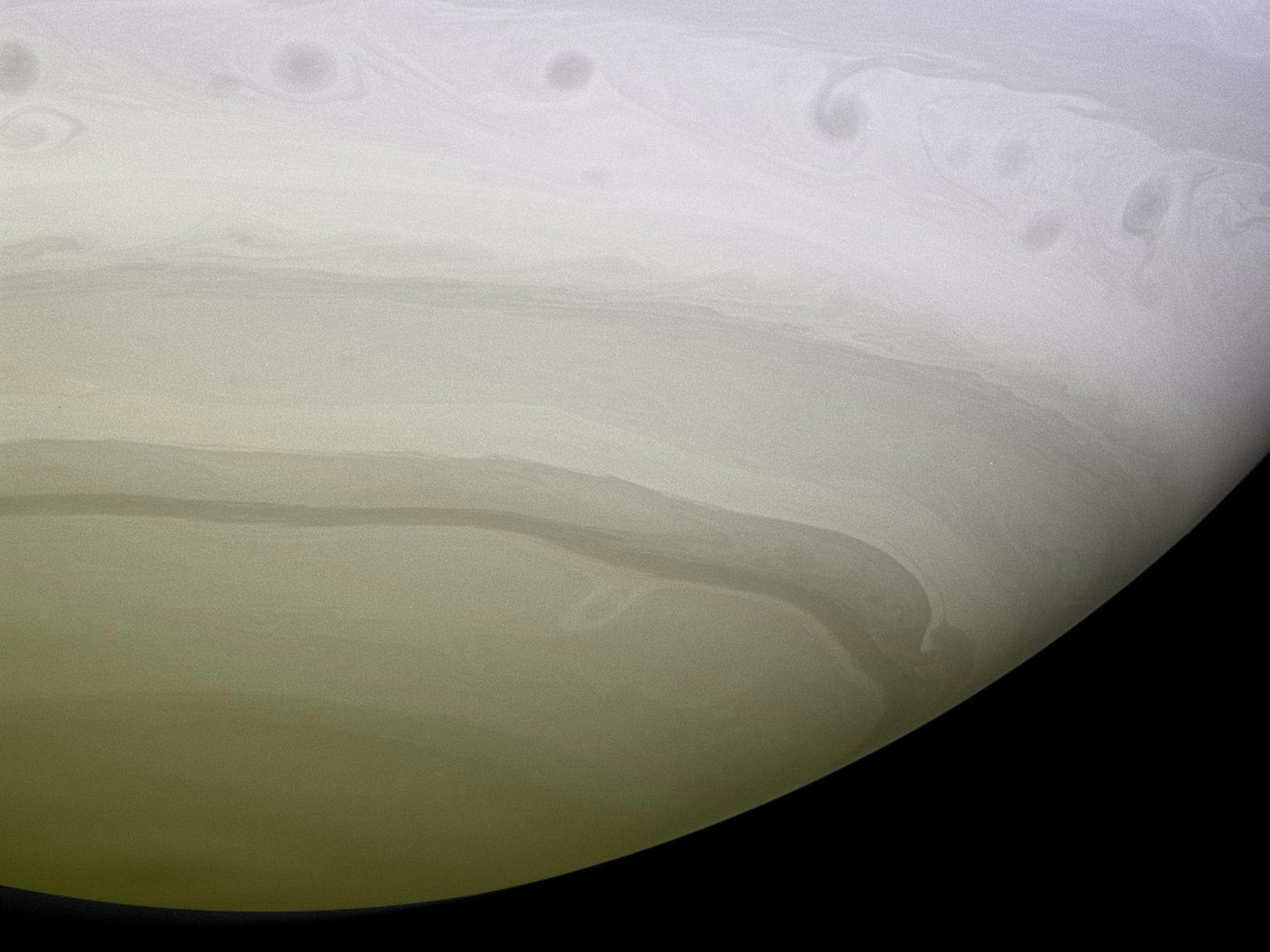 A detail from a Chromogenic print by Thomas Ruff, titled cassini 23, dated 2009.